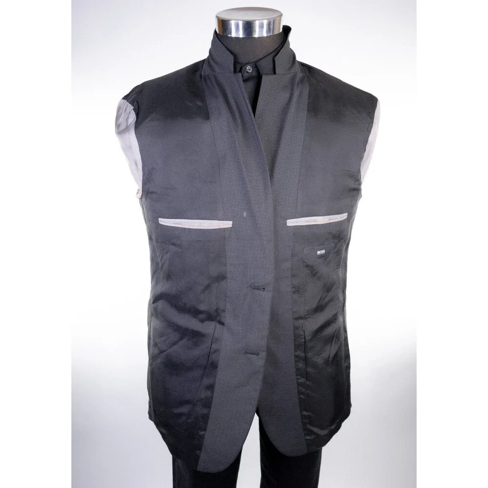 Hugo Boss THE GRAND Sport Coat Jacket Blazer Sz 42R Two Button Wool Gray Check